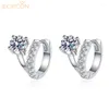 Orecchini a cerchio JECIRCON 925 Sterling Silver Moissanite per le donne Semplice francese gioielli orecchio asimmetrico 1 carati di diamanti Accessori