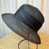 Chapeaux à large bord 1Pc femmes Style français rétro respirant noeud papillon Protection solaire chapeau femme mode couleur unie seau pliable