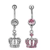 D0698 Crown Belly Ring 14GA 10 MM Lengte231V