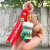 Party Favor New Christmas Series Soft Rubber Christmas Keychain Cartoon Santa Claus Key chain Bag Pendant Small Gifts Party Supplies Q333