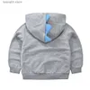 Sudaderas con capucha Sudaderas Primavera Otoño Ropa para niños con bolsillo Sudadera para niños Dinosaurio de dibujos animados Niño con cremallera Abrigo Negro Azul Gris Sudadera con capucha T230720