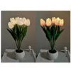 Lampes De Table 2023 Tulipes De Chevet Fleurs Artificielles El Chambre Atmosphère Lumière Décor À La Maison Led Nuit Décoration Intérieure Est