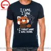 メンズTシャツ面白いレッドパンダシャツユーモア漫画アライグマ私は来ました私は見ました、TシャツストリートウェアヒップホップハラジュクTシャツをしていることを忘れました