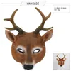 Cosplay Mask Halloween Party Animal Deer Head PU Leather Carnival Cospaly Realistic X0803271k