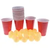 Ensembles de tennis de table Beer Pong Drinking Game Set 24 Cups Balls for Entertainment and 230719