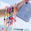 Rainbow Mobile Phone Strap Simple Bracelet Handmade Bead Chain Charm Anti-lost Lanyard Diy Hang Rope Lanyard Jewelry Accessories L230619