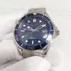 Real Po na caixa original masculino relógios automáticos masculinos mostrador azul 007 pulseira de aço inoxidável edição limitada profissional Ásia 281272t