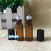 Wholesale 4 Colors 1200Pcs Empty 5ml Perfume Sample Roll Bottles Glass Bottle Roller Metal Bottle 5 ml Essential Oil Roller Ball Bottle Fccb