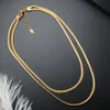 Chokers ZMFashion Jewelry On The Neck Gold Choker Double-Layer Oval Snake Chain Titanium Steel Gold-Plated 18K Necklace 2021288b