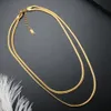 Chokers Zmfashion Biżuteria na szyi złoty choker podwójny owalny łańcuch węża węża Tytan stalowy złoty naszyjnik 18k 2021288B