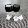 Nouveau à venir 1 ml 50 pièces Mini 16 21mm vide clair souhaitant petites bouteilles en verre flacons avec bouchon à vis noir 274s