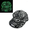 Ball Caps Unisex Dark Glowing Baseball Cap Men Women Fluorescent Snapback Hip Hop Casual Flat Brim Sun Hat