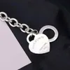 S925 Sterling Silver TIF Moda originale a forma di cuore femminile T-bottone Amanti Bracciale regalo di San Valentino202W