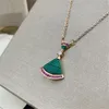 New style designer necklace for women fashionable and charming fan shaped 18k gold pendant necklace high-quality titanium steel luxury jewelry