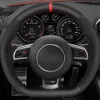 Alcantara Car Steering Wheel Cover For Audi tt 2008 A5 A7 RS7 S7 SQ5 S6 S5 RS5 S4 RS4 RS3 2012-2018 Leather Car Accessories318S