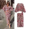 Urban Sexy Dresses Fashion Retro Knottad skjorta kjol 2-stycken Set Summer Fashion Slim Women Suits Elegant Leisure Vacation Youth Suit Women 230719