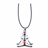 7 Chakra Reiki piedras curación cristal collares colgantes salud amuleto 3D símbolos piedra encantos colgante Yoga collar collier255Y