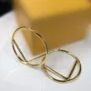 designer earrings Fashion gold hoop earrings for lady Women Party earring New Wedding Lovers gift engagement Jewelry for Bride263D