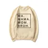 Sweats à capuche femme Ma Mama Mom Bruh Sweat Sweat à capuche drôle Sweats Femme Pull à manches longues Fête des Mères Cadeau Life Top