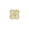 Nail Art Decorations 10 pieces of luxurious zircon four leaf clover nail charm 10.5mm four petal flower crystal decorative diamond nail accessories 230718