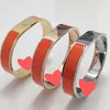 Boucle pour bracelet hommes et femmes en acier titane lettre émail créatrice bracelets couple style cheval tendance mode bracelet or sier rose avec boîte orange