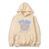 Tasarımcı Puff Baskı SP5der Young Thug 555555 Melek Hoodie Erkek Kadınlar Bastarma Ağır Kumaş Örümcek Web Sweatshirt Kazak