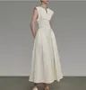 Luxury Style YAYUNYAYUN | White French Dress Women's Summer 2023 New Sleeveless Waist Wrapped Skirt Premium Dress