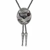 Bolo Ties America pride bolo tie for man cowboy western cowgirl lather rope zinc alloy necktie HKD230719