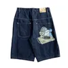 Shorts Masculino Streetwear Y2k Hip Hop Cartoon Gráfico Bordado Baggy Denim Academia Verão Harajuku Gótico Masculino Basquete