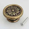 Dia 40mm ottone antico cassetto manopole armadio da cucina tira bronzo vintage comò maniglie delle porte pomello rustico pomelli per mobili retrò256G