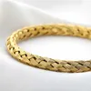 Nieuwe Rvs Real Vergulde Plaid Textuur Verstelbare Snake Gold Bangle Voor Vrouw Manchet Armbanden Voor Vrouwen Dropshipping L230704