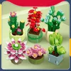 Blocks Creative Simulation Succulent Plants Potted Flowers Interior Decoration Ornament Byggnadsblock Bricks Toys Gifts R230720