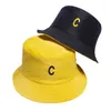 Bérets Doit lettres M printemps femmes seau chapeaux de pêche crème solaire casquette de soleil petites marguerites Double face porter dame pêcheur chapeau