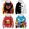 Hoodies Sweatshirts Erkek Kız Kızlar Kızgın Geometri Dash Hoodies Çocuk Karikatür 3d Baskı Sweatshirts Üstler Çocuk Anime Oyun Tulunları Sokak Giyim T230720