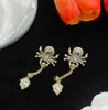 Punk Gotico Scheletro Ciondola L'orecchino Retro Oro Argento Placcato Diamante Goccia Eardrops Orecchini Designer Per Le Donne Regalo Di Gioielli Da Sposa Per Feste Femminili