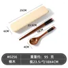 Dinnerware Sets Nature Wood Tableware Wheat Box Students Spoon Chopsticks Cutlery Set Portable Travel Kitchen Accessories