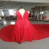 2021 Sexy Prom Chiffon Aline Party V-neck Homecoming Dress Sleeveless with Long Train Custom Made Gown275p