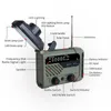 Radio AMFMWB Threeband Solar Outdoor الهاتف المحمول يدويًا شحن الكنز الإضاءة المحمولة أضواء الطوارئ 230719