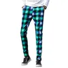 Men's Pants Fashion Men Home Wear Straight Casual Business Green Cotton Super Soft Jogger Sweatpants Plaid Pajama Pencil 5XL