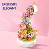 Blocs bricolage bouquet romantique bloc de construction jouet tasse de thé fleur 575pcs assemblage décor à la maison constructeur cadeau éclairage musique pour enfant R230720