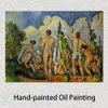 Landskap Canvas Art Bathers 1894 Paul Cezanne Måla handgjorda vardagsrum Modern inredning