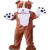2019 Factory New Cool Bulldog Mascot Costume Grey School Animal Team Cheerleading Komplett outfit vuxen storlek287V