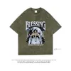 メンズTシャツExtfine Mary Blessing T-Shrits Men Streetwear Dye Tシャツ特大酸洗浄されたクロスTシャツトップY2Kメンズ服230719