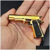 Modo Acessórios 5 Cores 1911 Pistola Fl Metal Qualidade Chaveiro Modelo Brinquedo Miniatura Liga Coleção Presente Pingente 2081 Gota Deli Dha3K