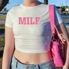 Camiseta de mujer MILF Crop Top mujeres niñas Y2k Top moda bebé camiseta verano gráfico camisetas Y2k ropa estética 230719