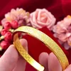 Bangle Luxury 14K Gold Original Open Bracelet для женского браслета для вечеринки Высококачественный не исчезает 14 K золотые ювелирные изделия BADLES BIJOUX FEMME 230719