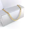 18K Solid Yellow G F Gold Curb Cubaanse Link Chain Ketting Hiphop Italiaanse Stempel AU750 Mannen Vrouwen 7mm 750 MM 75 CM lang 29 INC233x