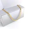 18K Solid Yellow G F Gold Curb Cuban Link Chain Collana Hip-Hop Italian Stamp AU750 Uomo Donna 7mm 750 MM 75 CM lungo 29 INC233x