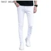 Повседневная растяжка моды скинни из белые джинсы мужчины Slim Personal Fit Season Denim Stars