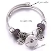 Charm Bracelets Elasticity Snap Button Bracelet Heart Crystal Bangles Beads Jewelry Making Fit 18MM Buttons322S